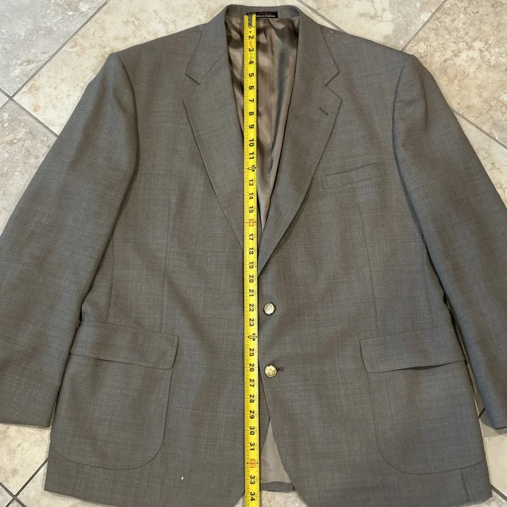 Stafford Blazer Men 50L Brown Wool Blend 2 Button Suit Jacket American Craftsman